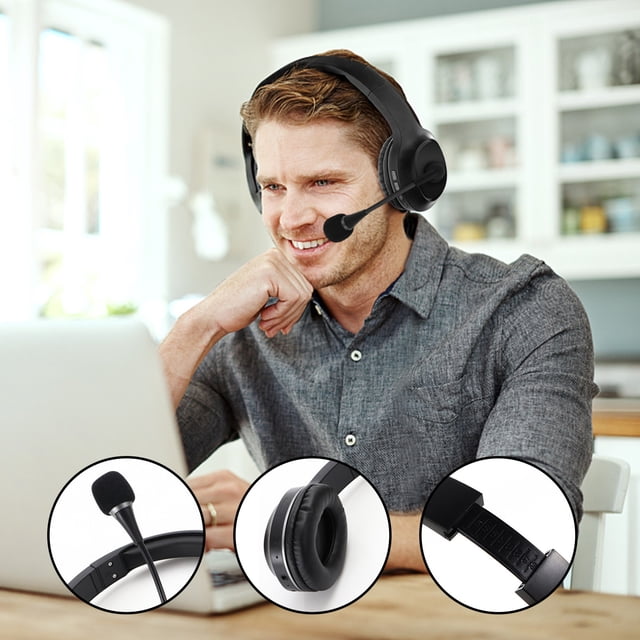 Auriculares plegables inalámbricos Bluetooth 5.0 con soporte de micrófono Cable de audio 8 horas de tiempo de reproducción