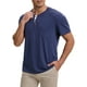 thumbnail image 5 of Camisetas Henley para hombres INSPIRE CHIC, casuales de verano, de manga corta, básicas con botones, 2XL azul, 5 of 6