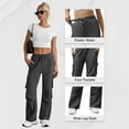 thumbnail image 6 of Cargo Sweatpants for Women 2026 Trendy Elastic High Waist Wide Straight Leg Loose Casual Sweat Pants with Pockets, 6 of 8
