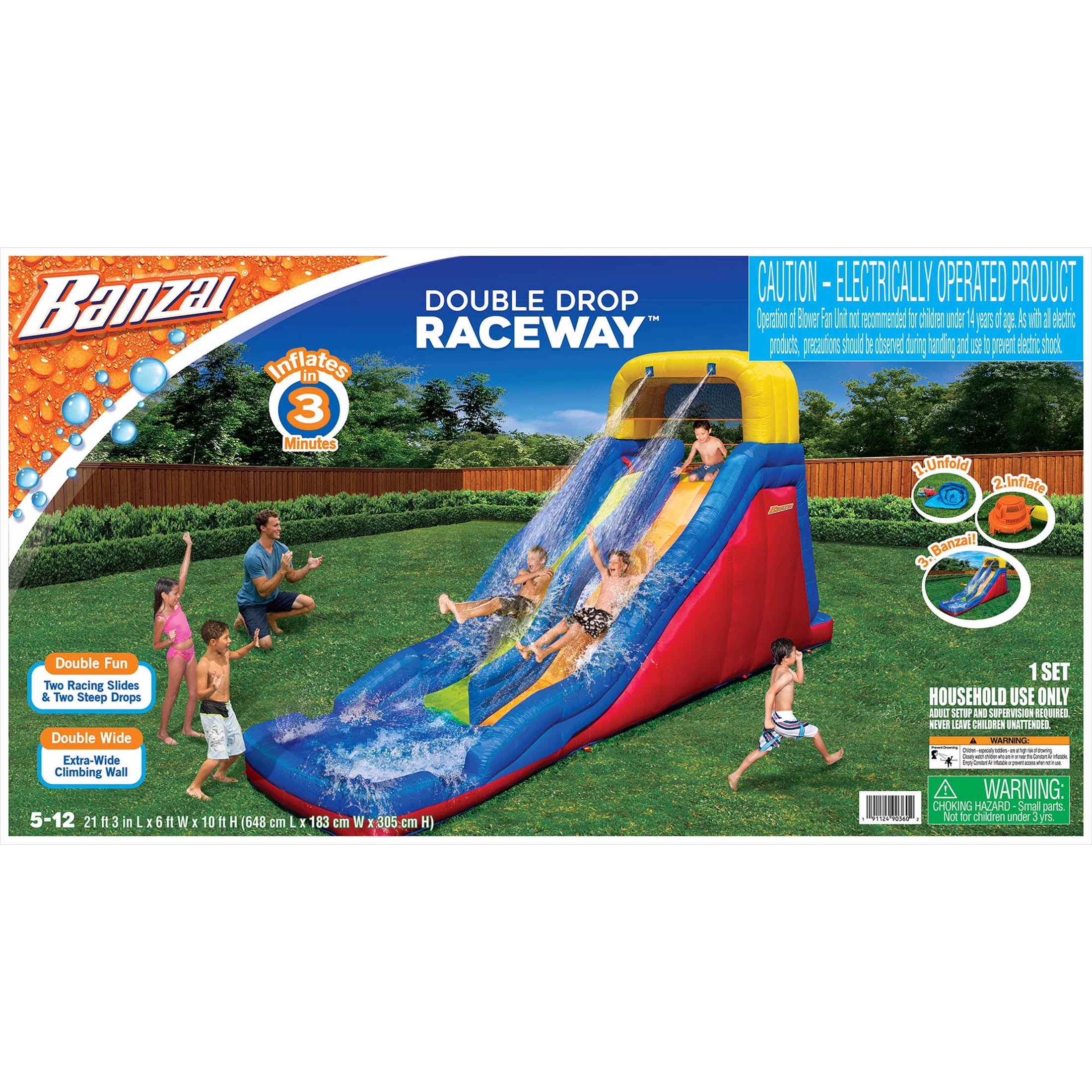 banzai double drop raceway 2 lane water slide