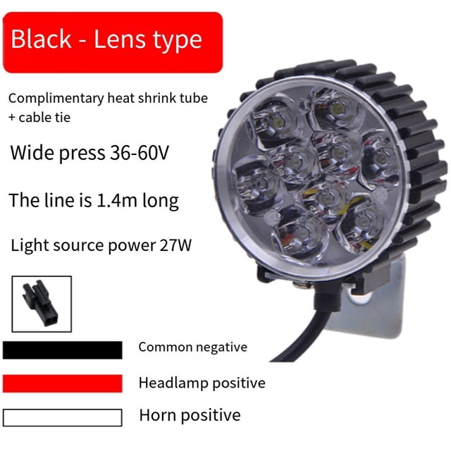 48V ebike electric bicycle 6/9LED headlight LED folding electric bike headlight
