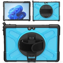 XYX Case for 10.5 inch Microsoft Surface Go 4/Surface Go 3/Surface Go 2, 360 Rotating Heavy Duty Shockproof Cover with Kickstand and Hand Strap (Sky Blue)
