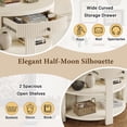 thumbnail image 5 of Aukfa 37" Fluted Half Moon Console Table with Drawer & Open Shelves, Entryway Accent Table for Living Room Hallway, Cream, 5 of 8