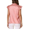 thumbnail image 3 of INSPIRE CHIC Casual Top for Women's Ruffled Cap Sleeve Work Polka Dots Shirts Blouse XS Pink, 3 of 6