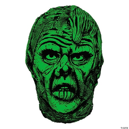 Glowin Ghoulies Mummy Mask Vinyl Green Adult Halloween Costume Prop