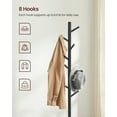 thumbnail image 4 of 8 Hooks Solid Wood Coat Rack Free Standing Coat Rack Tree-Shaped Coat Rack for Living Room Bedroom Black, 4 of 9