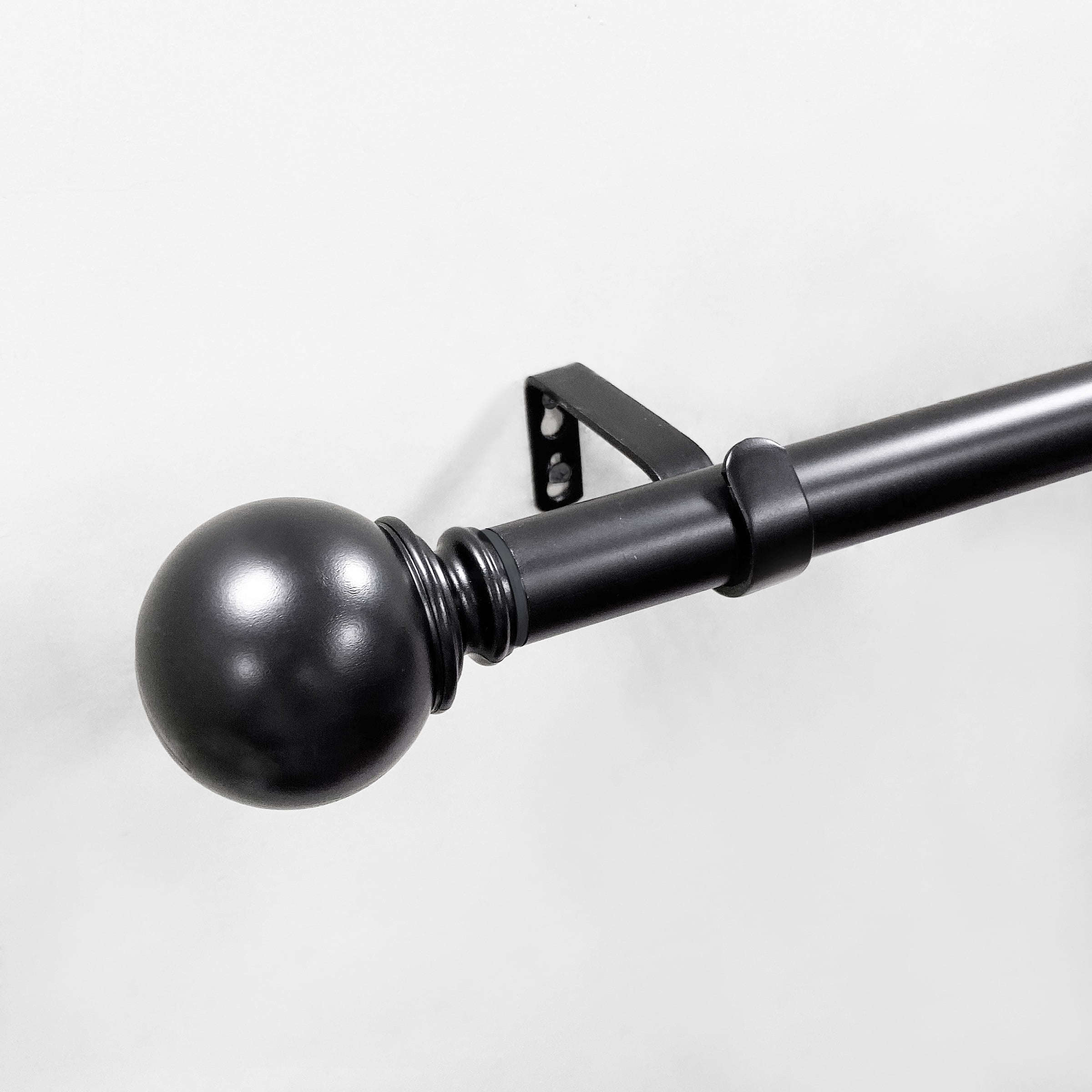 Mainstays 1" Black Ball Adjustable Single Curtain Rod 84-120"