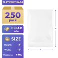 thumbnail image 2 of Pack of 250 Flat Poly Bags, Clear 12 x 18. Ultra Thick Open Top Bags 12x18. Thickness 6 mil. Plastic Bags for Storing and Transporting. Ideal for Industrial, Food Service and Health Needs., 2 of 7