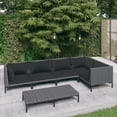 thumbnail image 1 of vidaXL 6 Piece Garden Lounge Set with Cushions Poly Rattan Dark Grey, 1 of 5