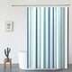 thumbnail image 3 of Cortina de ducha de rayas azules para baño, 183 x 183 cm, tela gruesa con ojales y ganchos, 100 % resistente al agua, fácil de limpiar., 3 of 8