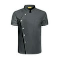 thumbnail image 4 of Chaqueta de chef transpirable de verano con botones a presión para ejecutivos de servicio de alimentos para hombres y mujeres 4XL Talla Gris, 4 of 8