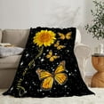 thumbnail image 5 of DAJU Sunflower Butterfly Blanket Gifts for Girls Women Inspirational Throw Blanket for Kids Adults Ultra Soft Cozy Fleece Blanket for Couch Sofa ​Bed(60*80inch), 5 of 6