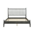 thumbnail image 6 of Full Size Modern Platform Bed, Mid-Century Natural Finish Wooden Bed Frame with Vertical Slats and Headboard, Not Required Box Spring, 57.5" X 78.5" X 47"H, Gray, 6 of 8
