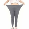 thumbnail image 4 of Guluxicc Women's Plus Size Leggings Casual Lightweight Yoga Pants Solid Color Elastic Waist Leggings, Gray, 4XL, 4 of 6