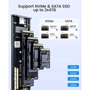 ORICO Dual Bay m.2 SSD Enclosure SATA NVMe Dual Protocol Aluminum Enclosure Tool-Free External Hard Drive Enclosure Case for M Key PCIe & B+M Key 2230/2242/2260/2280