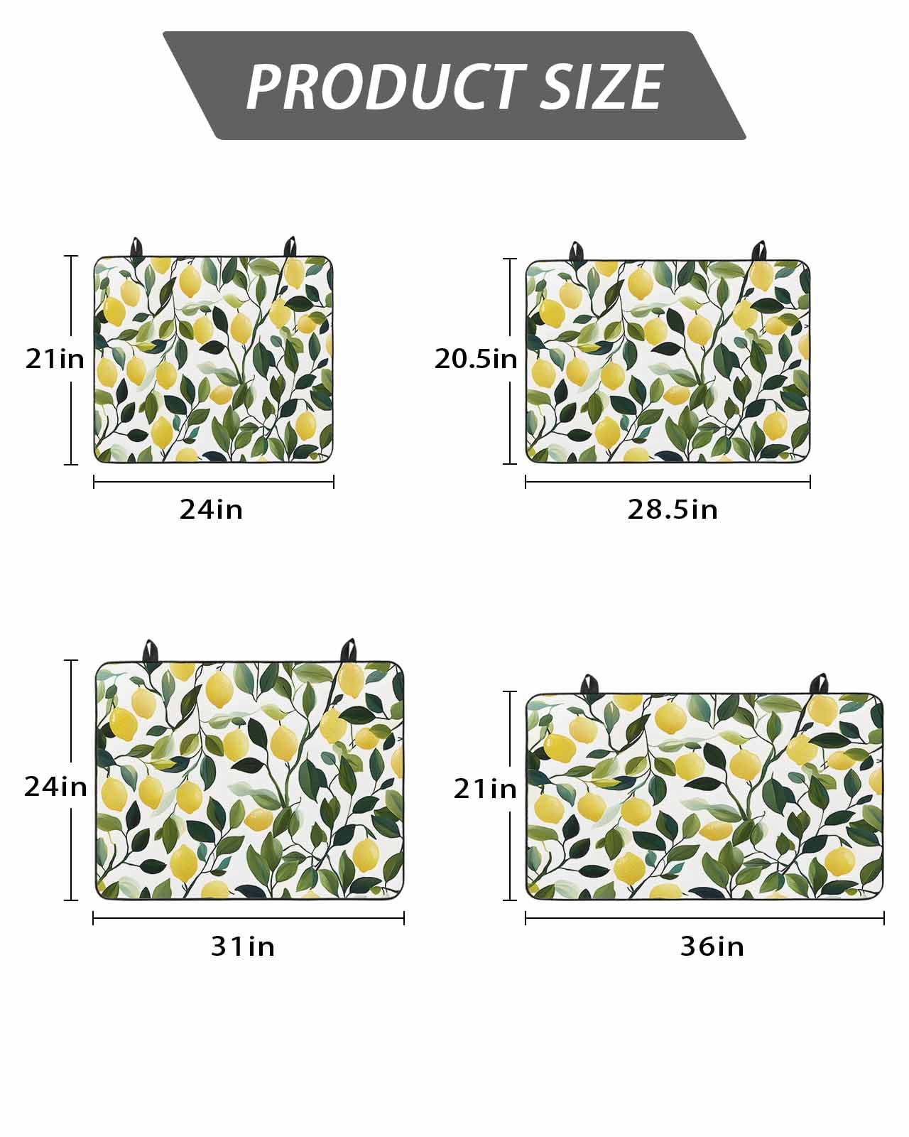 Stove Top Covers for Electric Stove, Summer Lemon Glass Stovetop Cover Protector, Yellow Fruits Pastoral Green Botanical Induction Cooktop Protector Oven Mat for Kitchen Countertop 24"x21"