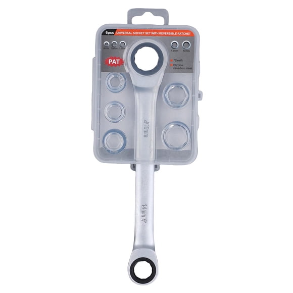 Juego De Llaves De Torsión Multifuncionales, 14-19 Mm, 8 Mm, 10 Mm, 12 Mm, 13 Mm, 17 Mm, Juego De Llaves De Trinquete De 72 Dientes De Doble Cabeza Para Aplicaciones Automotrices