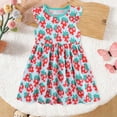 thumbnail image 2 of CAUYDY Toddler Girl Dress Baby Girls Summer Casual Short Sleeve Dresses Little Girl Floral Print Sundress Princess Dress for Kids 2T 3T 4T 5T 6T 7T 8T (Sizes 4-5 Years,D1-Red), 2 of 9