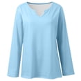 thumbnail image 3 of Women's Classic V-Neck Long Sleeve T Shirt for Everyday Comfort with Soft Casual Fit Top, 3 of 5