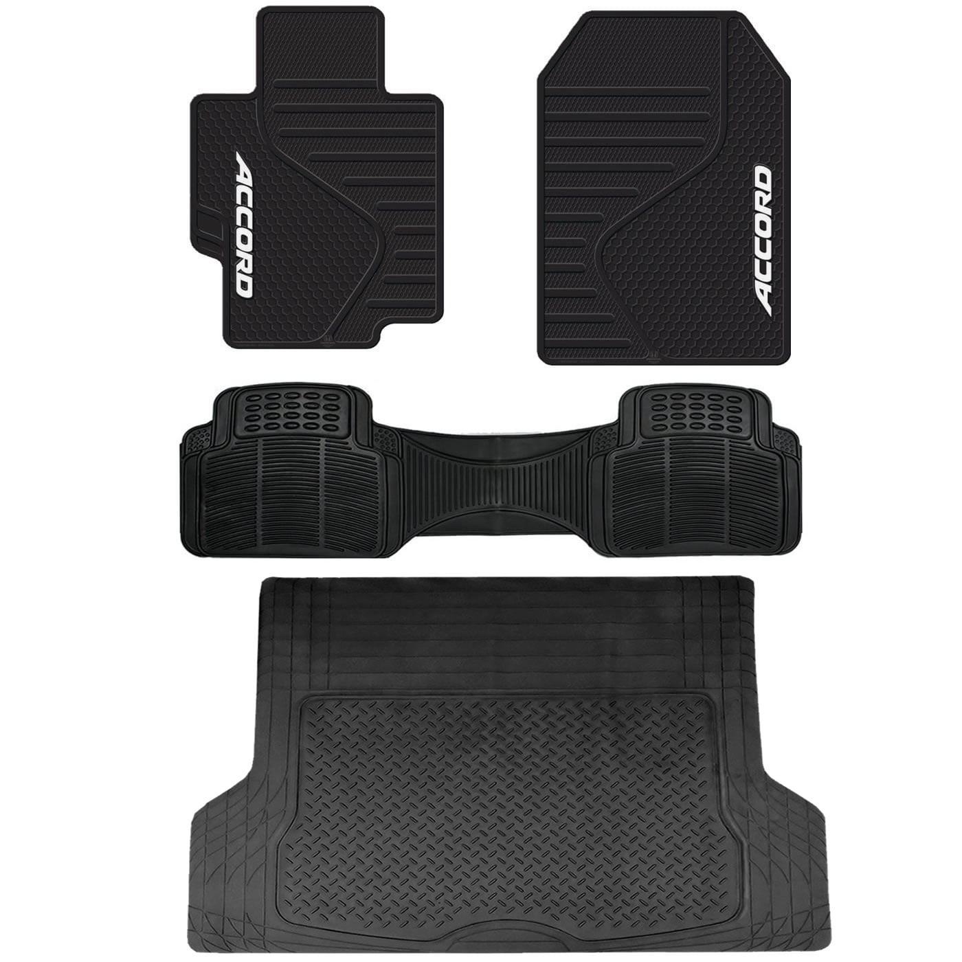 4 Piece ALL Weather Heavy Duty Rubber Front Floor Mats & Universal