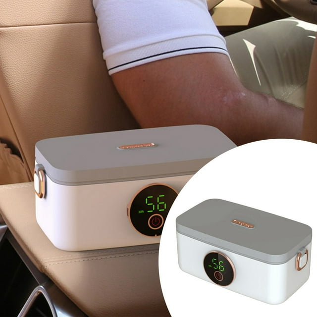 Riforla Cordless Portable Self Heating Lunch Rechargeable Battery Powered Food Storage White