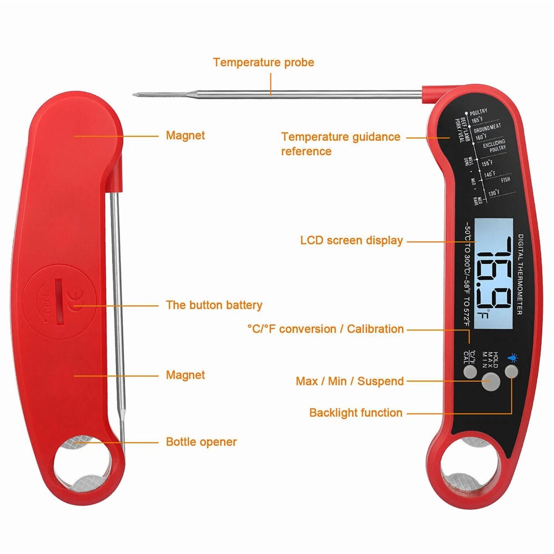 BUTTERFLY- Royal Gourmet Instant Read Meat Thermometer Kitchen Cooking Food Foldable Turkey