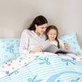 thumbnail image 4 of Manfei Cartoon C Personalized Initial Twin Comforter Sets 3-Piece for Kids Girls,Teens Female Geometric Stripes Kawaii Bowtie Bedding Set,Ultra Soft Home Decor, 4 of 6