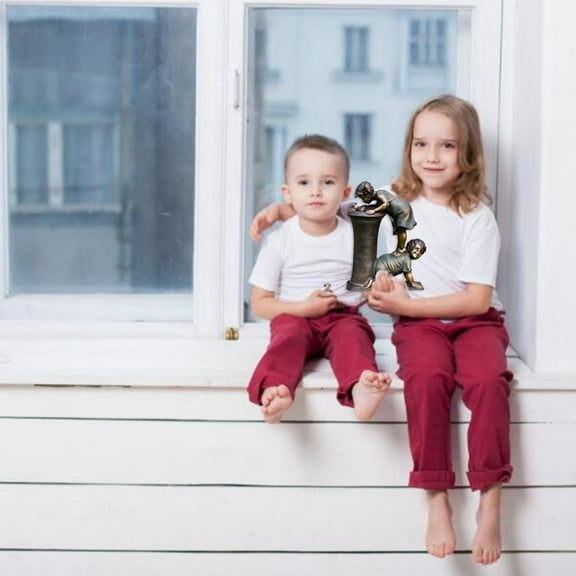 SDJMa First Kiss Resin Garden Statue, Little Girl and Boy Kissing Yard Miniature Figurine Outdoor Statue for The Patio Garden Resin Crafts, Outdoor Statue Ornaments for Home Yard Garden