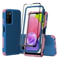thumbnail image 1 of NIFFPD Samsung Galaxy A03S Case with Screen Protector (Black Border) Tough Rugged Shockproof Protective Phone Case for Galaxy A03S Navy&Pink, 1 of 7