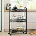thumbnail image 5 of Gymax 3 Tier Rolling Storage Cart Full-Metal Basket Stand Utility Cart Trolley, 5 of 10