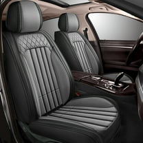 Jiamaoxin Car Seat Covers Fit for Hyundai Elantra 2012-2025 Full Set Waterploof Leather Seat Cushion Airbag Compatible(5 Seats,Black&Grey)