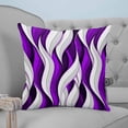 thumbnail image 4 of 14x14 Pillow Covers Set of 2, Purple White Moire Throw Pillow Covers Decorative Couch Cushion Case, Modern Abstract Art Microfiber Square Pillowcases for Bedroom Car Living Room, 4 of 7