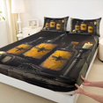 thumbnail image 4 of Feelyou Spooky Bottle King Sheets, Halloween Gothic Skeleton Bedding, 4-Piece, 1 Flat Sheet, 1 Fitted Sheet and 2 Pillowcases, 4 of 5