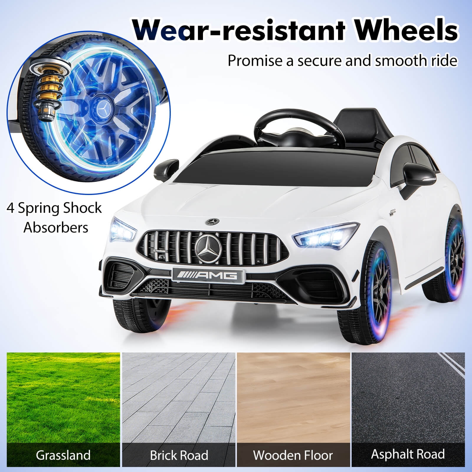 Infans 12V Kids Ride on Car w/Remote Rocking Function Transport Wheels Lights & Music