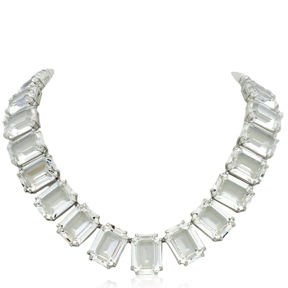 Swarovski Millenia Necklace, Octagon Cut Crystals, White, Rhodium Plated