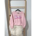thumbnail image 2 of Grayson Social Girls Barbie Logo Sweatshirt with Long Sleeves, Sizes 4/5-14/16 & Plus, 2 of 3