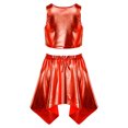 thumbnail image 4 of Doomiva Kids Shiny Jazz Disco Outfits Hip Hop Dance Dress Sets Cheer Outfit for Stage Performance Casual Gear Red 2-6, 4 of 5