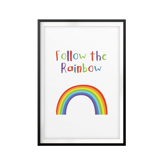 Follow The Rainbow Kids 5 x 7 UNFRAMED Print Kids Bathroom Wall Art