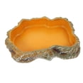 thumbnail image 1 of Plato de agua para reptiles, plato de comida para reptiles, decoración de hábitat de terrario, resina, cuenco de alimentación de anfibios para tortuga S Yinane Cuenco luminoso para reptiles, 1 of 8