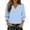 Light Blue, variant on YUGYXL Women's Polka Dot Shirts Vintage 3/4 Sleeve Button Down Blouses Casual V Neck Basic Tees with Smocked Cuffs Gray M