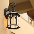 thumbnail image 4 of Lámparas de pared para exteriores, color negro, 15,35 pulgadas de alto, farol de pared exterior, aplique impermeable, luces de porche, montaje en pared para puerta de garaje de casa, certificación ETL, 4 of 7