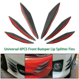 6pcs Front Bumper Lip Fin Splitter Canard Sticker Black Carbon Fiber Style C