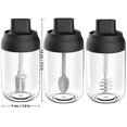 thumbnail image 3 of Kitchen Seasoning Containers 3 Pack Glass Spice Jars Container Transparent Sealed Storage Seaso, 3 of 5