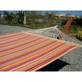 thumbnail image 4 of Petra Leisure 14 Ft. Teak Wooden Arc Hammock Stand + Quilted Fiesta Color, Double Padded Hammock Bed. 2 Person Bed. 450 LB Capacity, 4 of 6