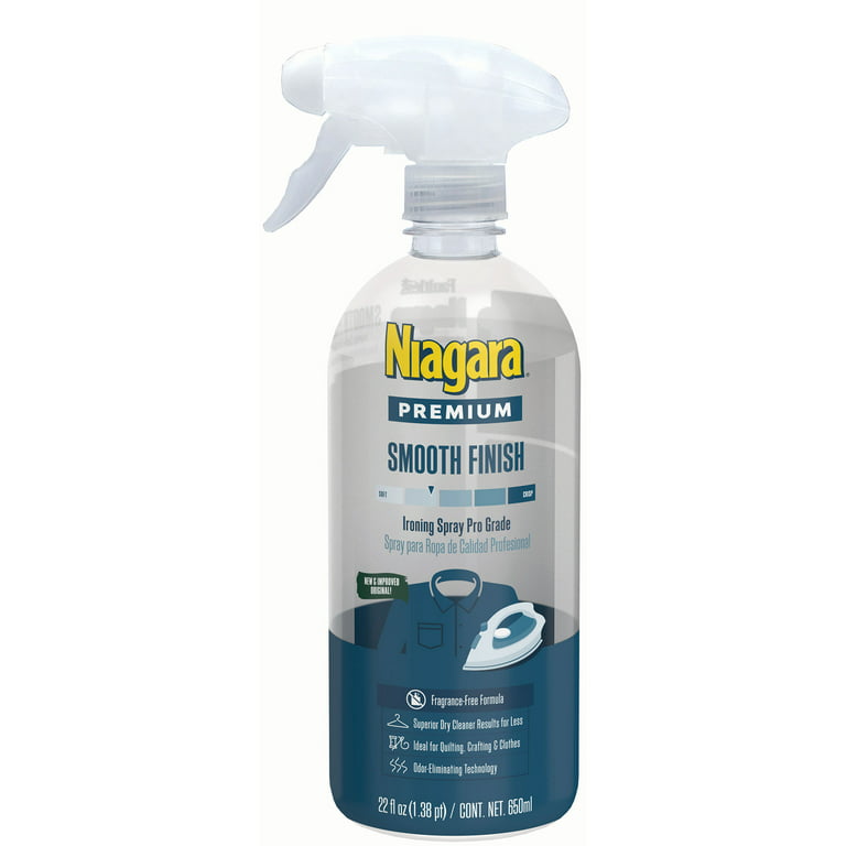 Faultless Niagara Premium Smooth Finish Ironing Spray Pro Grade, Size: 9.75H x 2.875W x 2.875, Clear
