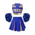 thumbnail image 1 of CHICTRY Tenue de Fête pour Filles Cheer Leader Cos tume Uniforme de Cheerleading avec Pompons Bleu 8, 1 of 7