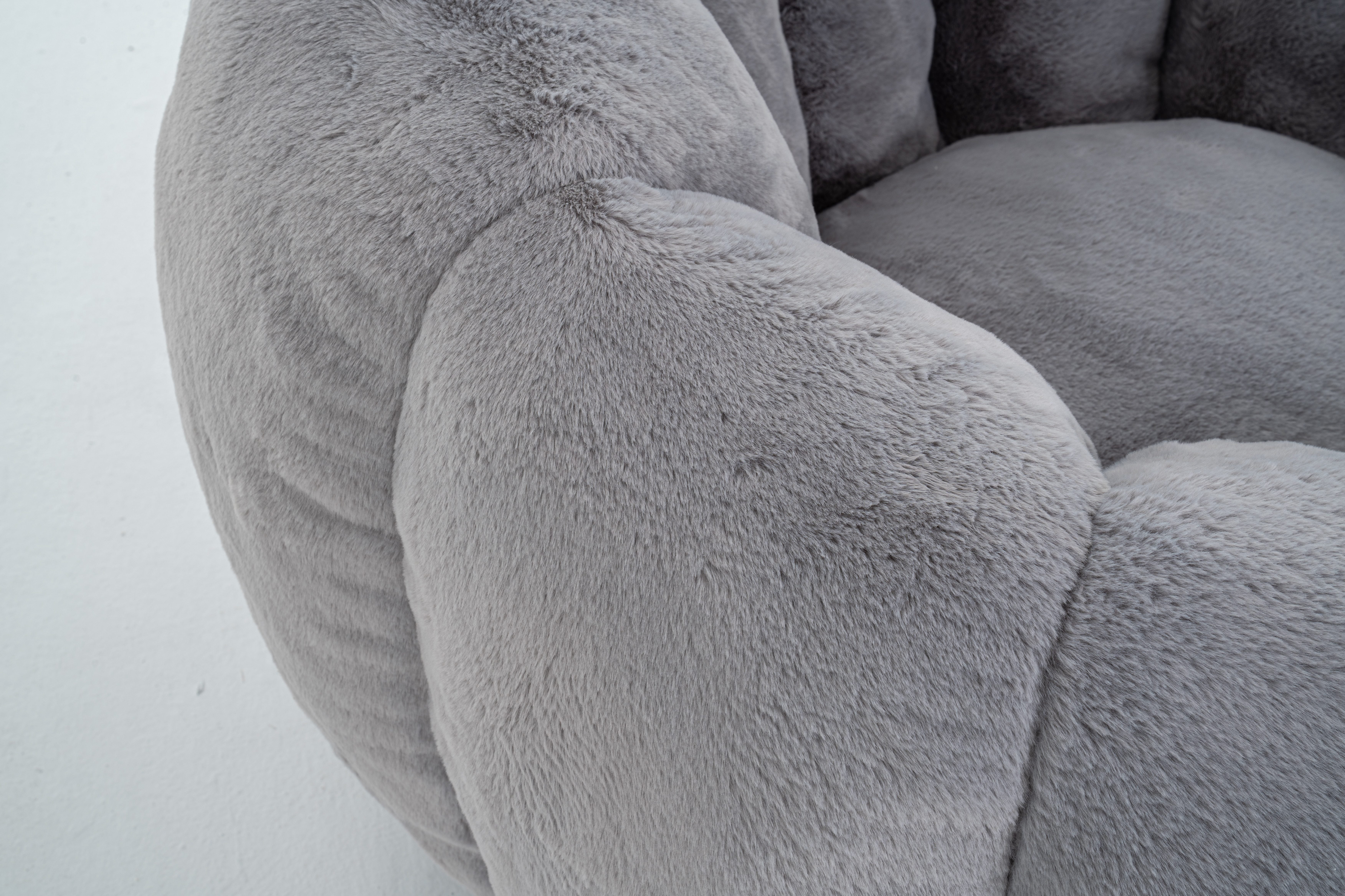 Eyisean 45" Fluffy Bean Bag Chair for Adults with Floral-Shaped Backrest, Comfy Soft Cloud Reading Chair with Faux Fur & Foam, Lazy Lounge Single Sofa for Bedroom, Living Room, Apartment
