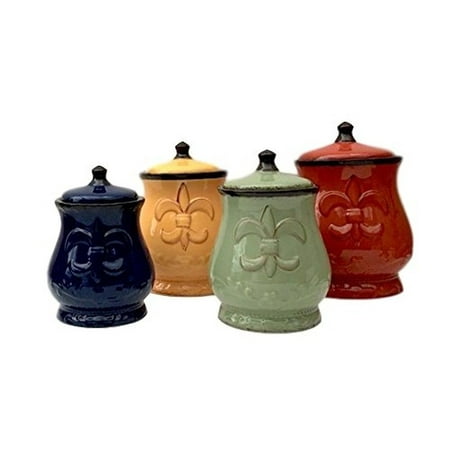 Ghp Set Of 4 Multicolored Ceramic Hand Painted Tuscany Kitchen