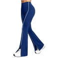thumbnail image 3 of Noric Women Stripe Split Flare Yoga Pants High Waist Stretch Bootcut Slim Fit Casual Workout Jogging Daily Trousers, 3 of 6