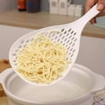thumbnail image 5 of Strainer Long Handle Heat-resistant Kitchen Skimmer Sifter Plastic Cooking Sieve Scoop Spoon, White, 5 of 10